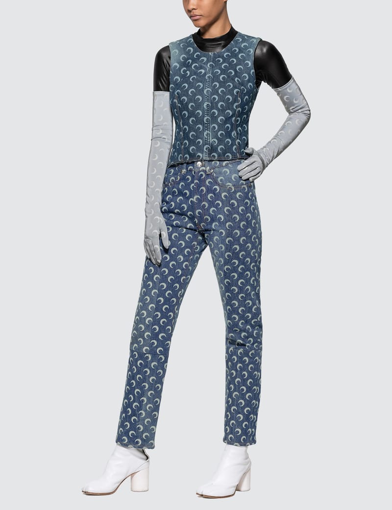 Marine Serre - Denim Moon Top | HBX