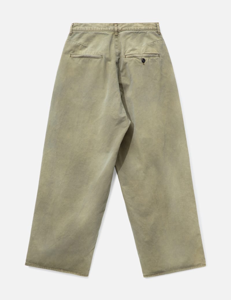 パンツ ANCELLM 26ss CHINO WIDE SLACKS BEIGE ANCELLM Chino Wide Slacks - Wide-fit Japanese chinos with a faded