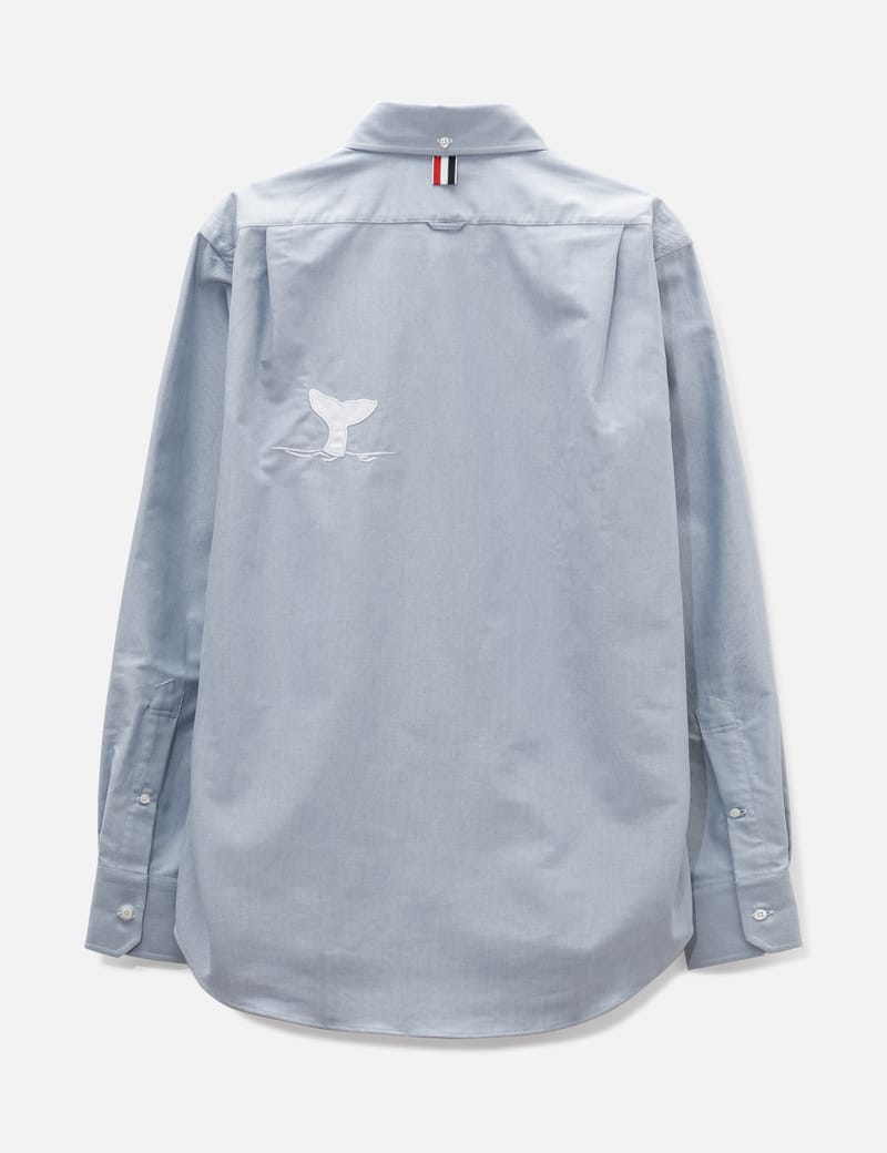 Thom Browne - Solid Oxford Embroidered Whale Shirt | HBX