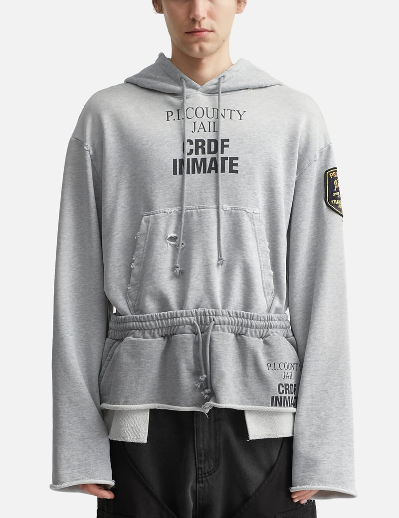 Protocol-Index Hybrid Sweat Pants Hoodie - Distressed cotton
