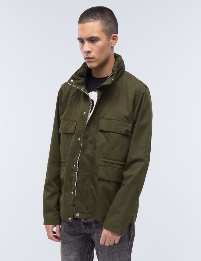 Paul Smith◎KOI HAWAIIAN MILITARY JACKET Men's Navy Garment-Dye Cotton-Linen Field Jacket