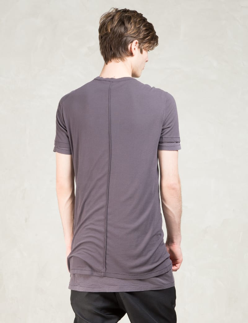 SILENT DAMIR DOMA - Purple Toosa S/S Layered Basic T-Shirt