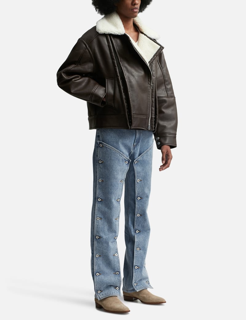 ★MAINBOOTH★Pebble Shearling Jacket(KHAKI)★正規品/直送料込 Sheepskin Long Jacket Toggle Closer with Hood and Fur Style