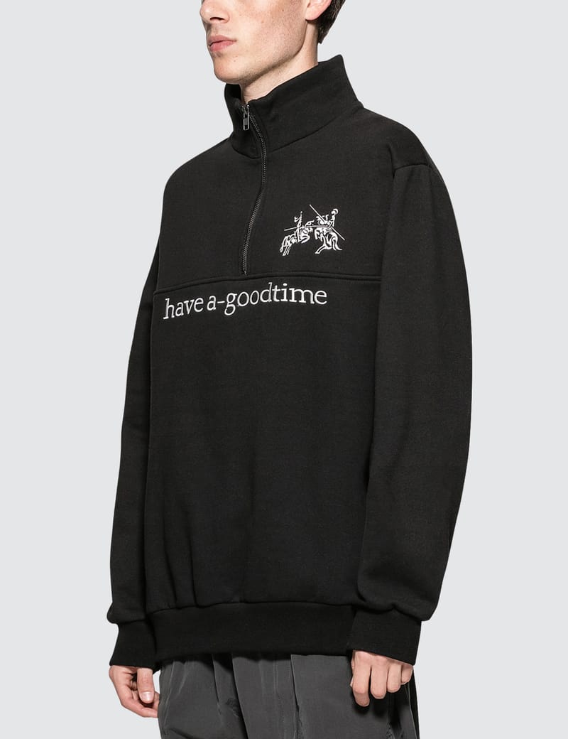 【HAVE A GOOD TIME 】Faber Half Zip Crew Have A Good Time - Faber Half Zip Sweatshirt | HBX