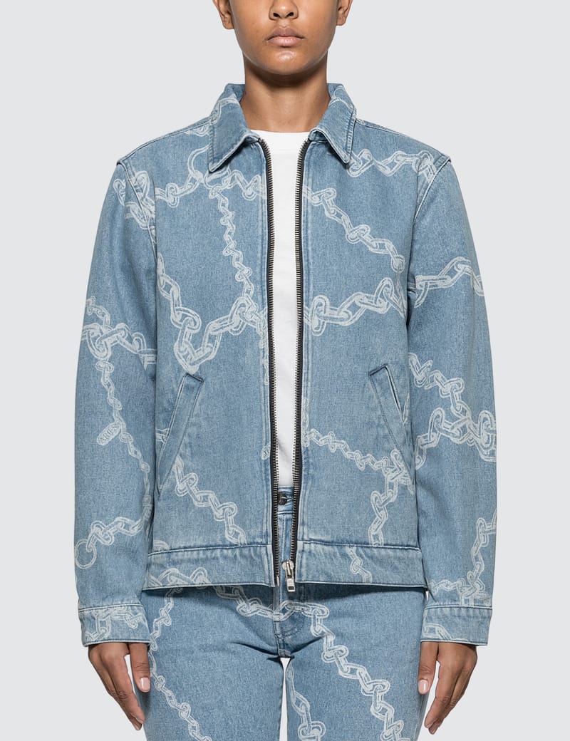 Aries - Denim Chains Harrington Jacket | HBX - Globally Curated