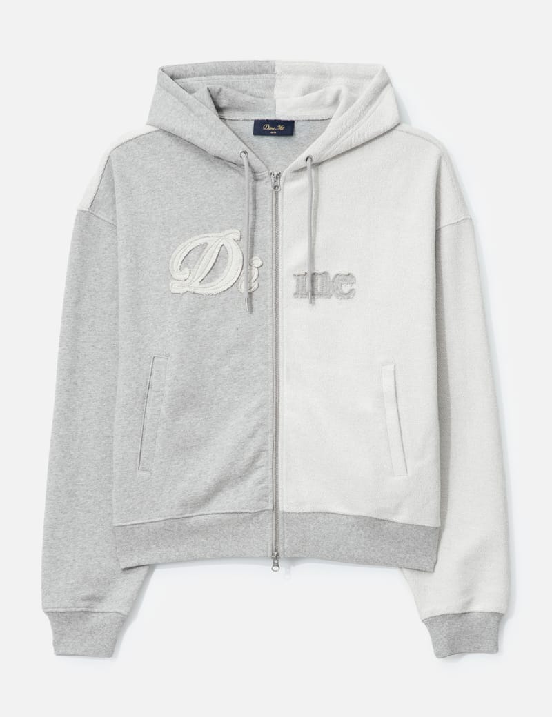 Dime Reverse French Terry Zip Hoodie - Half-reverse terry, two-way