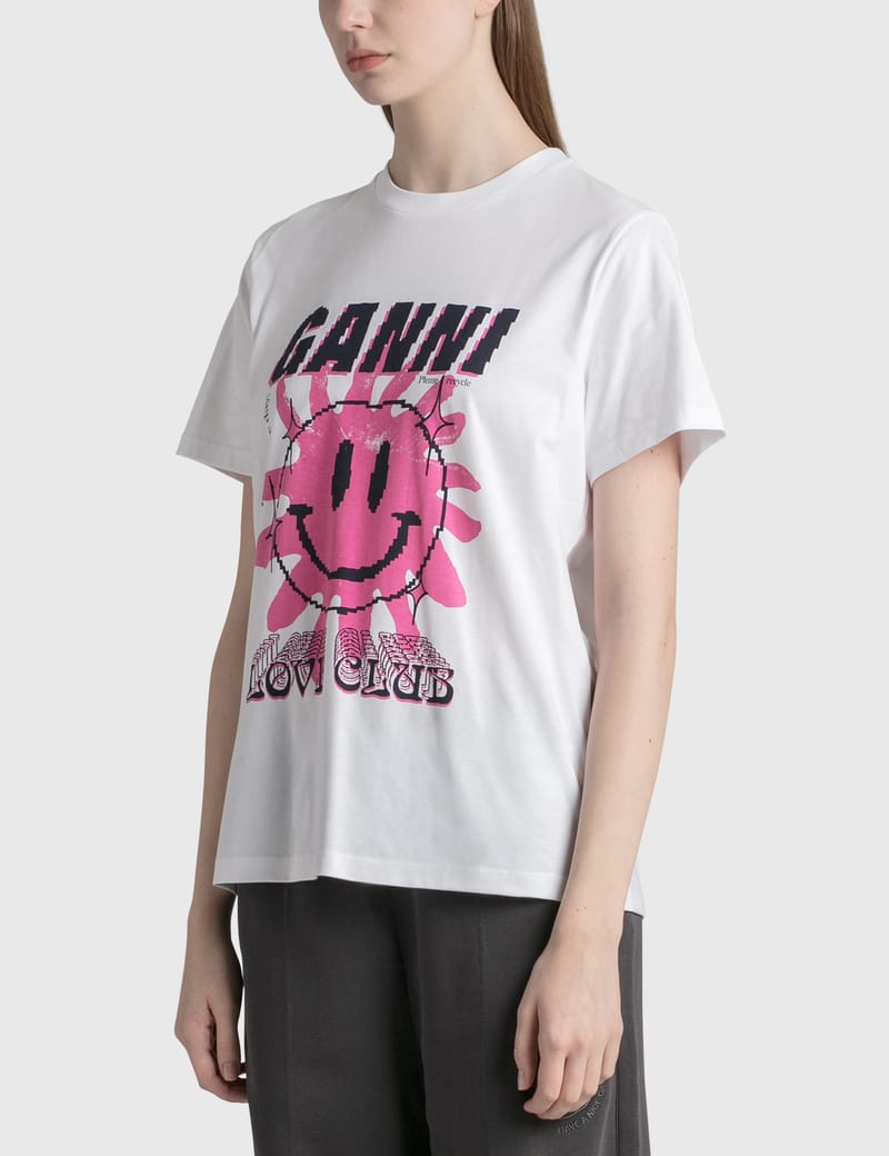 Ganni tシャツ　ラブクラブ　LOVECLUBプリント ホワイト Ganni tシャツ ラブクラブ LOVECLUBプリント ホワイト