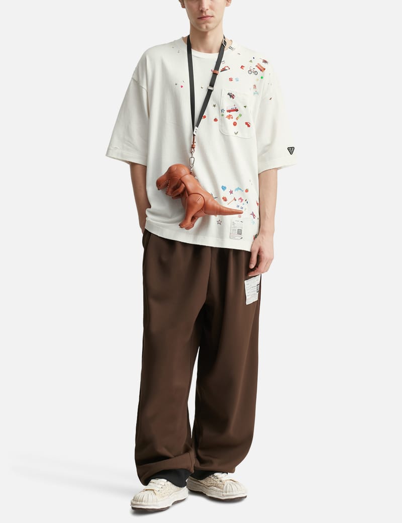 Maison Mihara Yasuhiro Kids 스티커 프린트 티셔츠 - 빈티지한 디