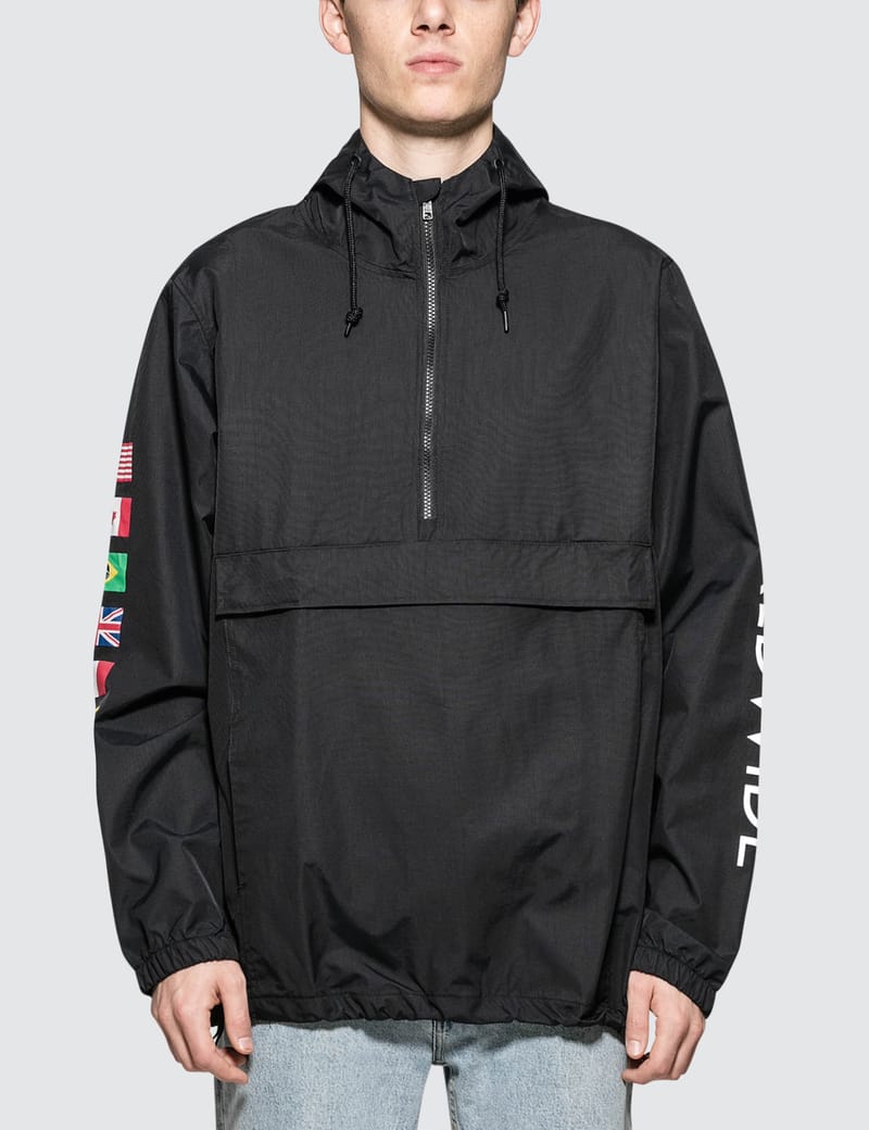 Huf regional tour shop black mens anorak jacket