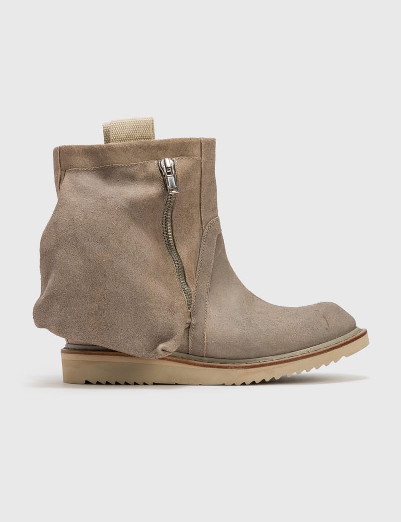 RICK OWENS ZIP WITH POCKET EXTRA LIGHT SUEDE BOOT (NO BOX)