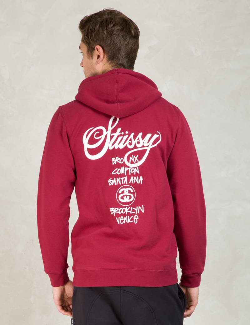 Stüssy - Red World Tour Zip Hoodie | HBX - Globally Curated