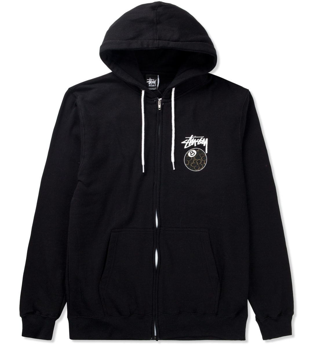 Stüssy - Black Gold Flake 8 Ball Zip Hoodie | HBX - Globally