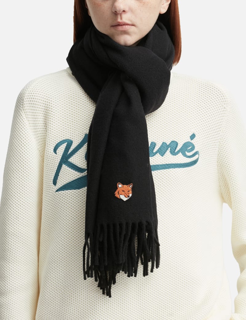 小物 MAISON KITSUNE JACQUARD SCARF Maison Kitsuné - Bold Fox Head Double Face Scarf | HBX