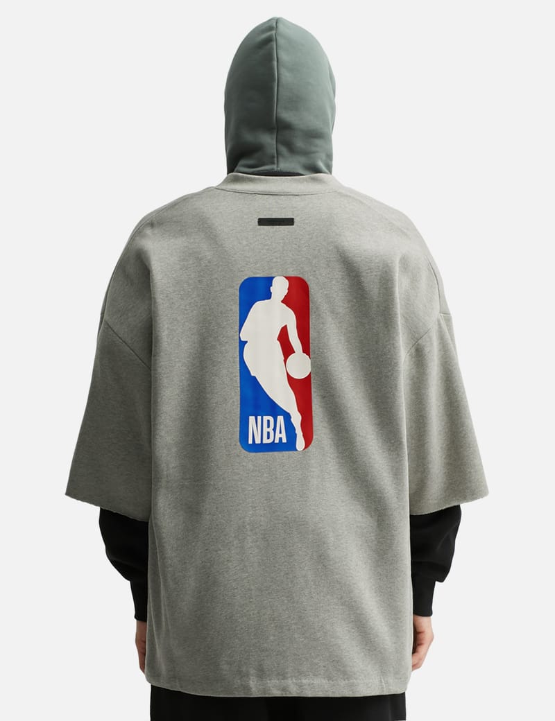 Fear of God Essentials NBA Zip Up Jacket - Oversized gray half-zip