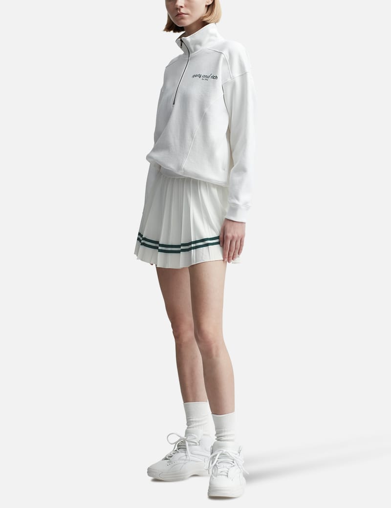 スウェット・トレーナー Sporty & Rich Tank Quarter House White QZAW239WH Sporty & Rich White Quarter Zip Hoodie - Fabric of Society