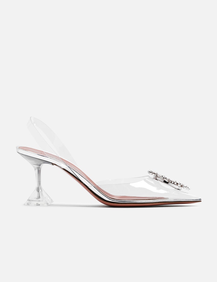 Amina Muaddi Begum Glass Sling 70 Cl In Clear | ModeSens