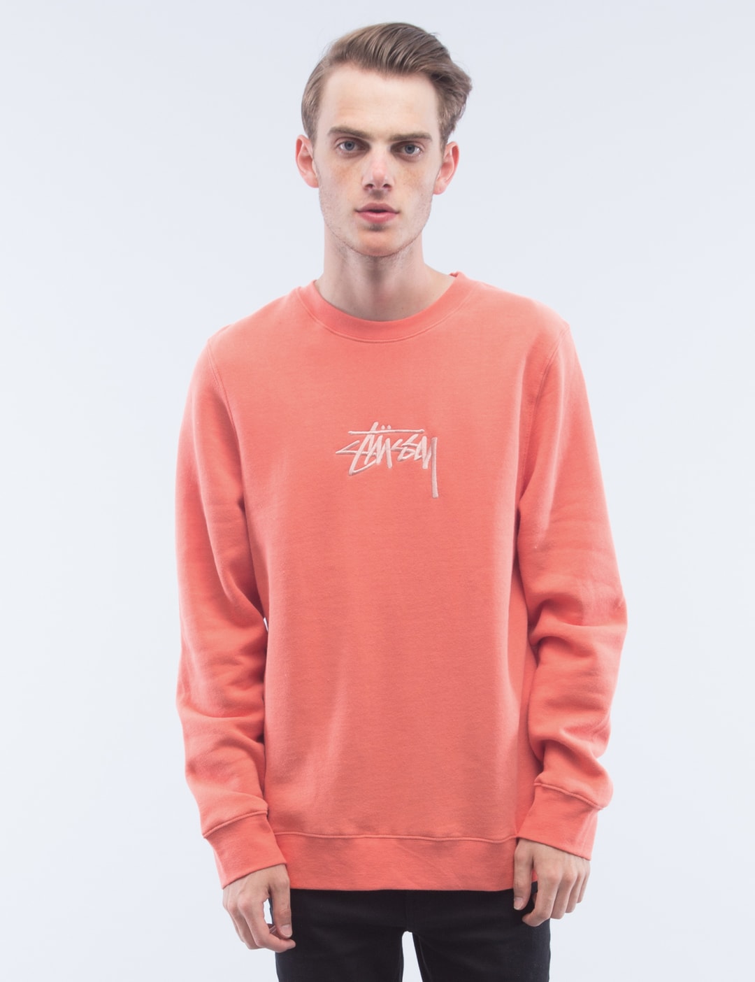 Stussy stock applique crewneck sweatshirt Clearance
