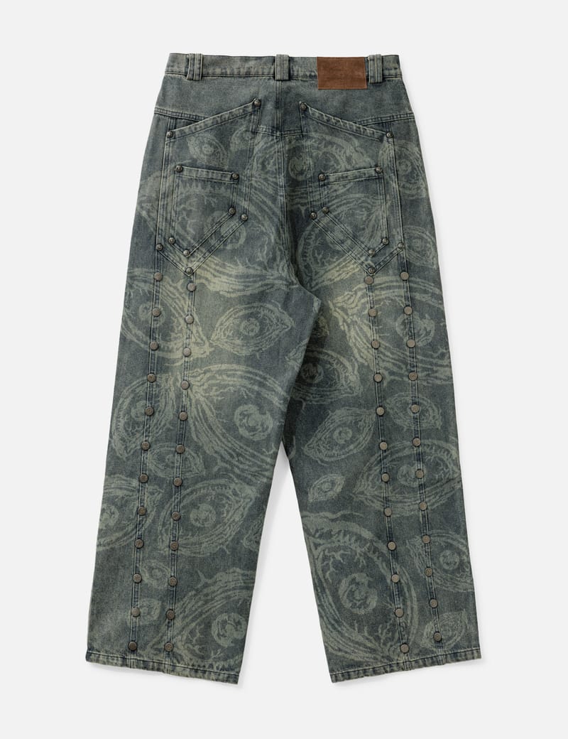 パンツ thoughtwefriends Waxed Baggy Denims Thought We Friends Eyethought Waxed Baggy Denims 2.0 - 上蠟寬鬆做