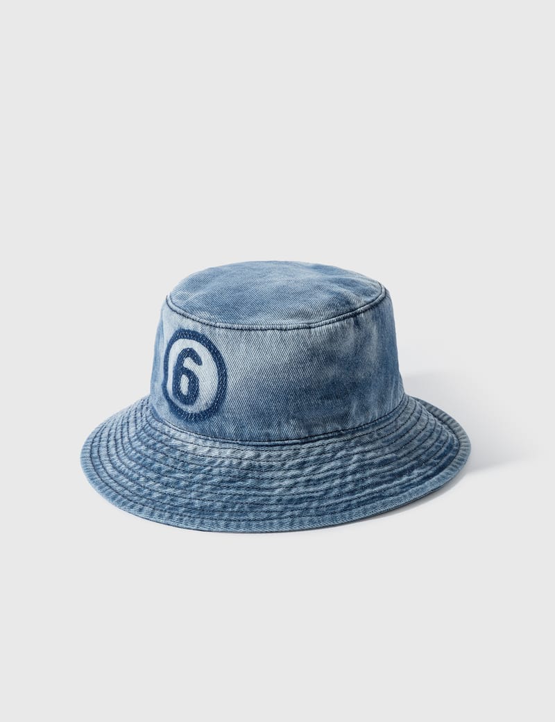 MM6 Maison Margiela - 6 Logo Denim Bucket Hat | HBX - Globally