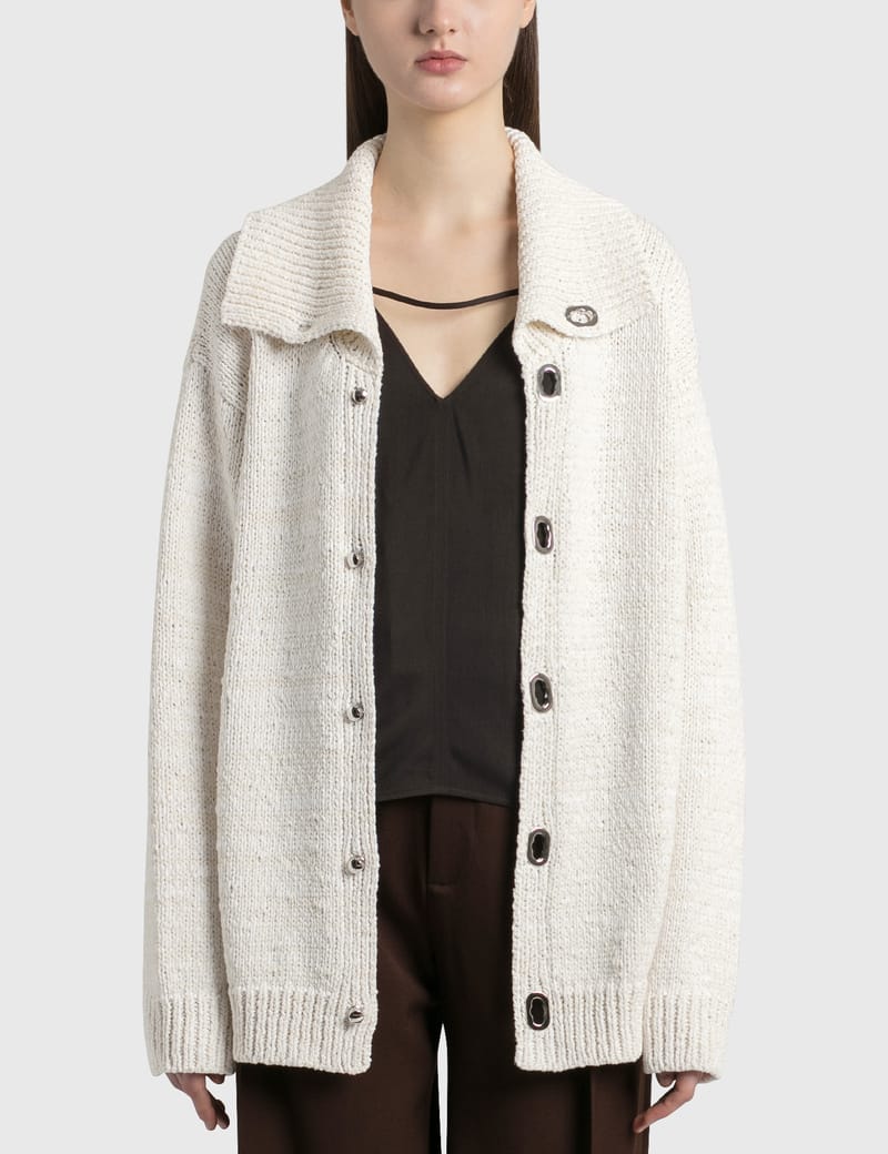 Bottega Veneta - Wide Collar Knitted Cardigan | HBX - Globally