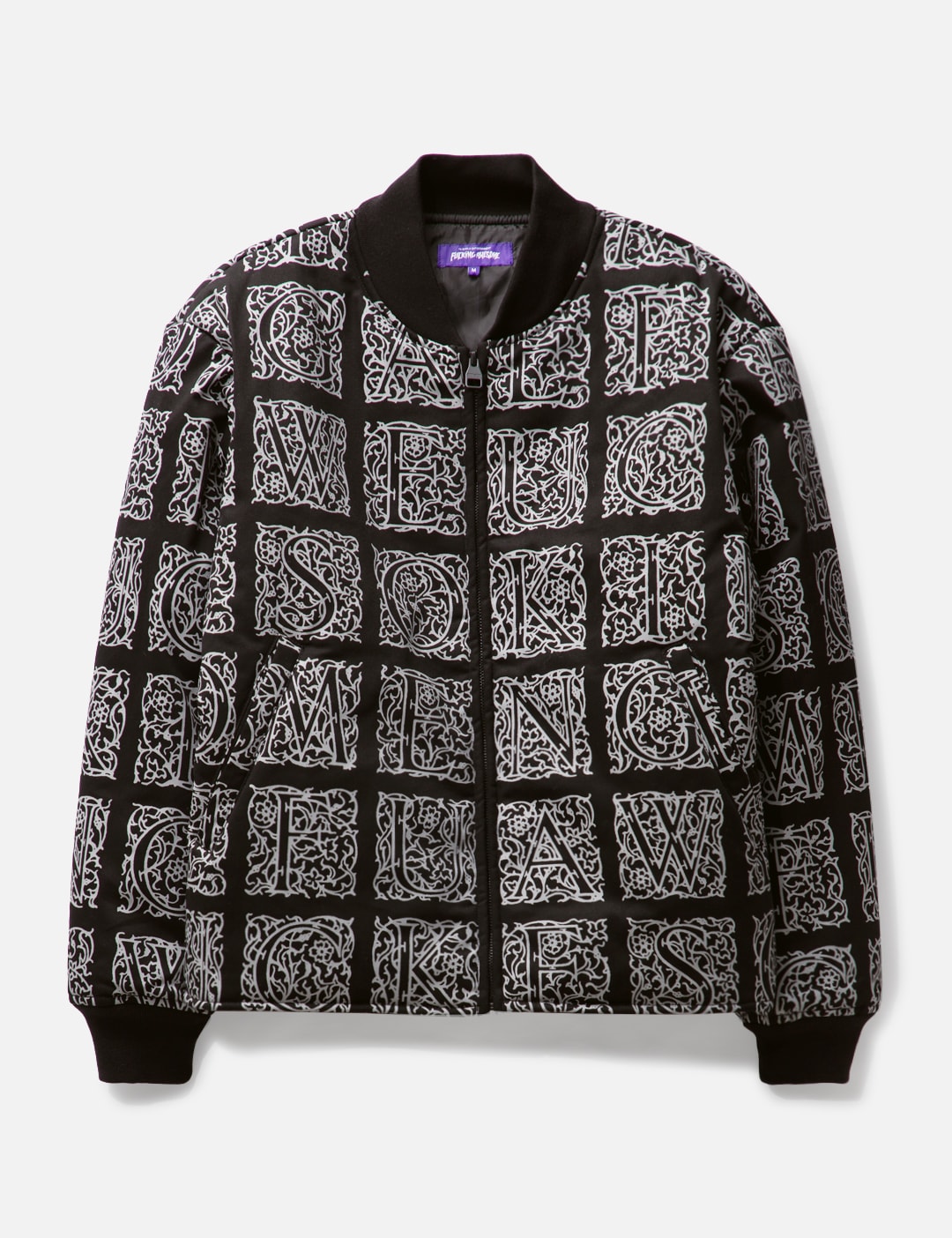 Fucking Awesome Filigree Bomber Jacket - Relaxed-fit black bomber with ...