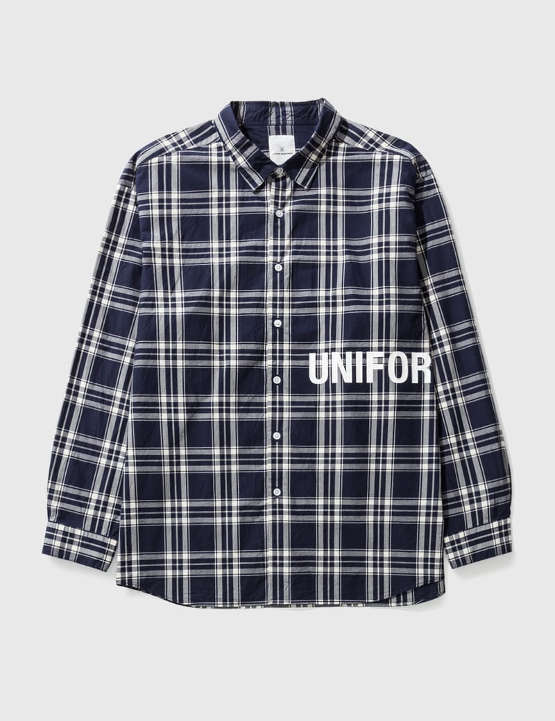 uniform experiment - LOGO REGULAR COLLAR SHIRT | HBX