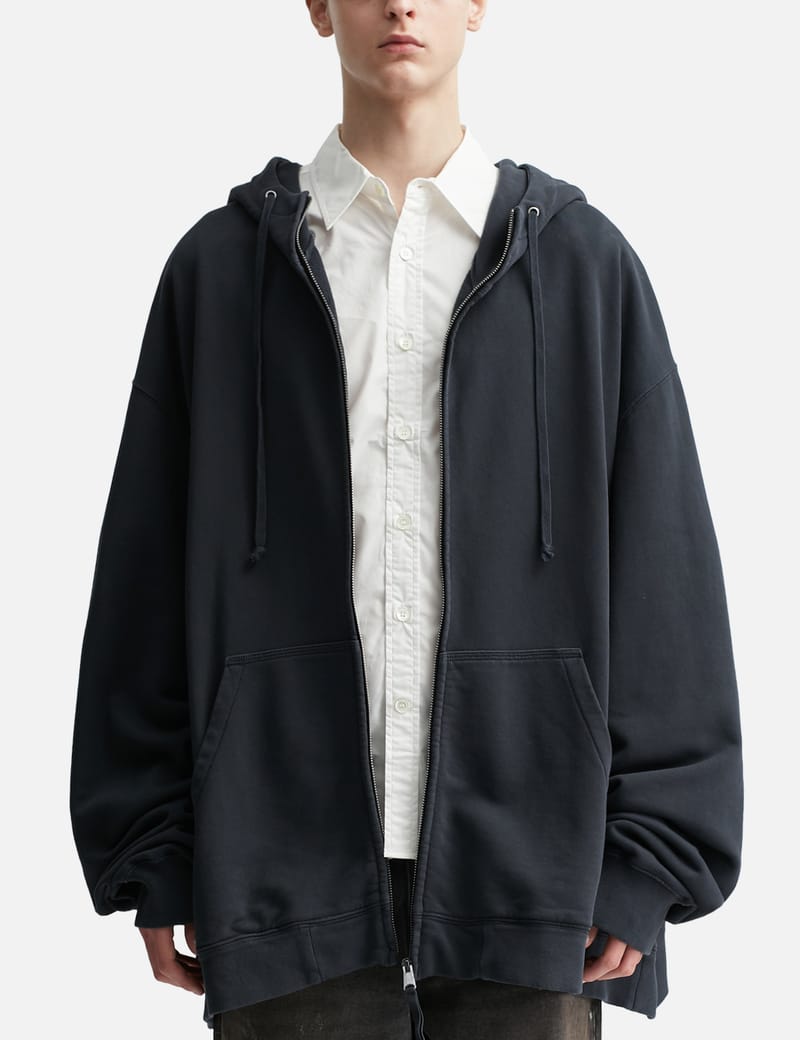 Maison Margiela - Zip Up Heavy Knit Wool Cardigan | HBX