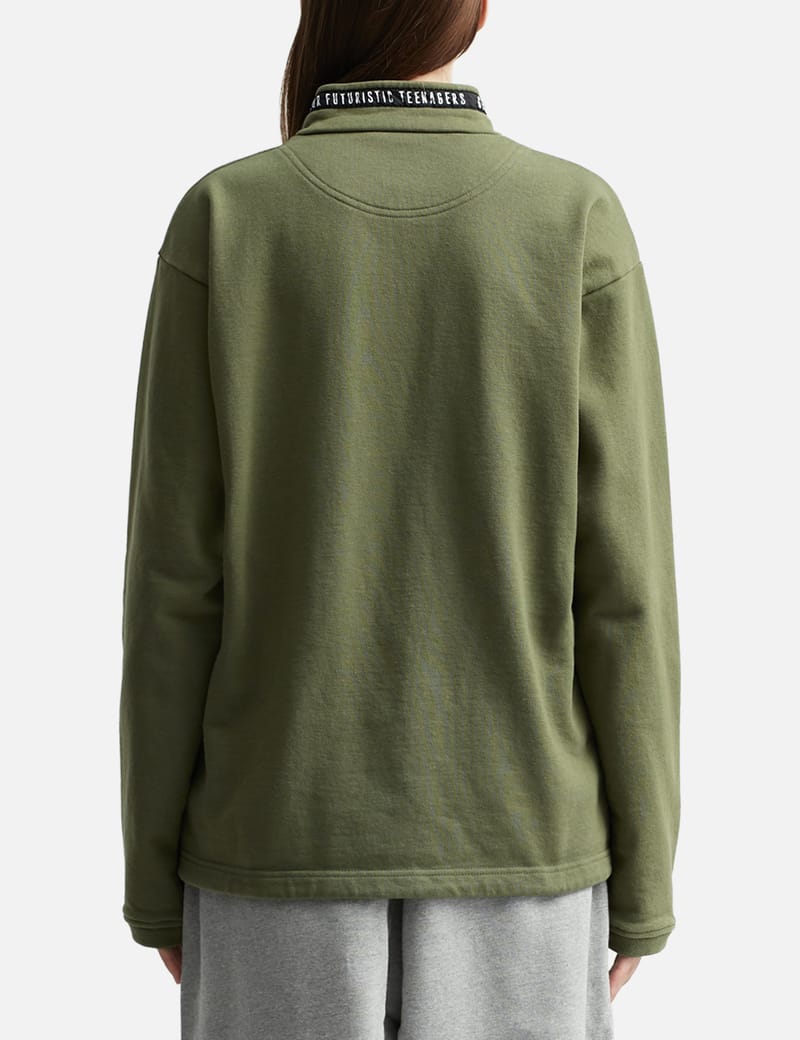 Stand Collar Sweatshirt In Green