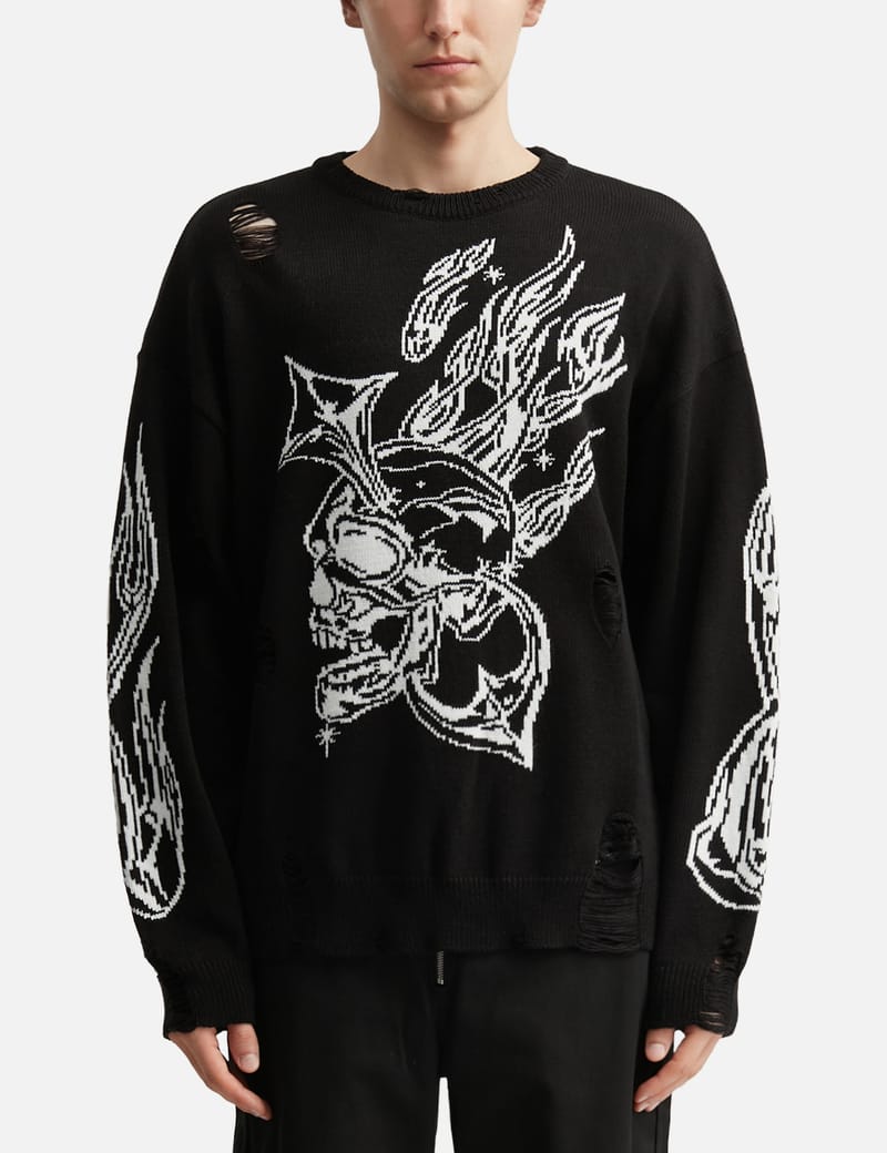 thugclub サグクラブ カーディガン Thug Club - 【再販売通知受付可能】TC Bone Knit Cardigan | ACRMTSM