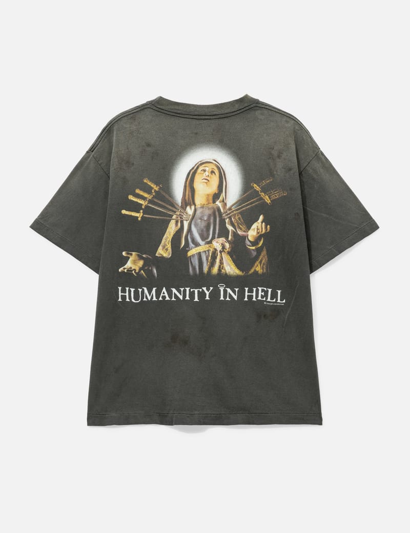Saint Michael Jesus Short Sleeves T-Shirt - Wide-fit distressed