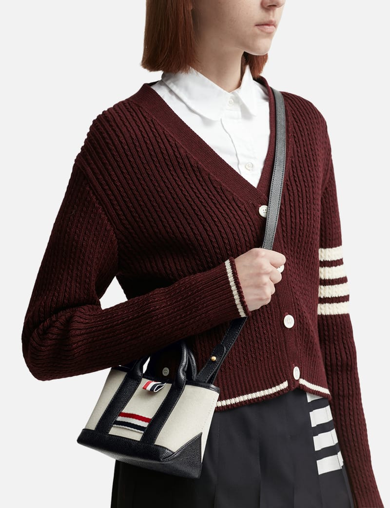 Thom Browne - Cotton Canvas Mini Tool Tote | HBX - Globally Thom Browne - Cotton Canvas Mini Tool Tote | HBX - Globally