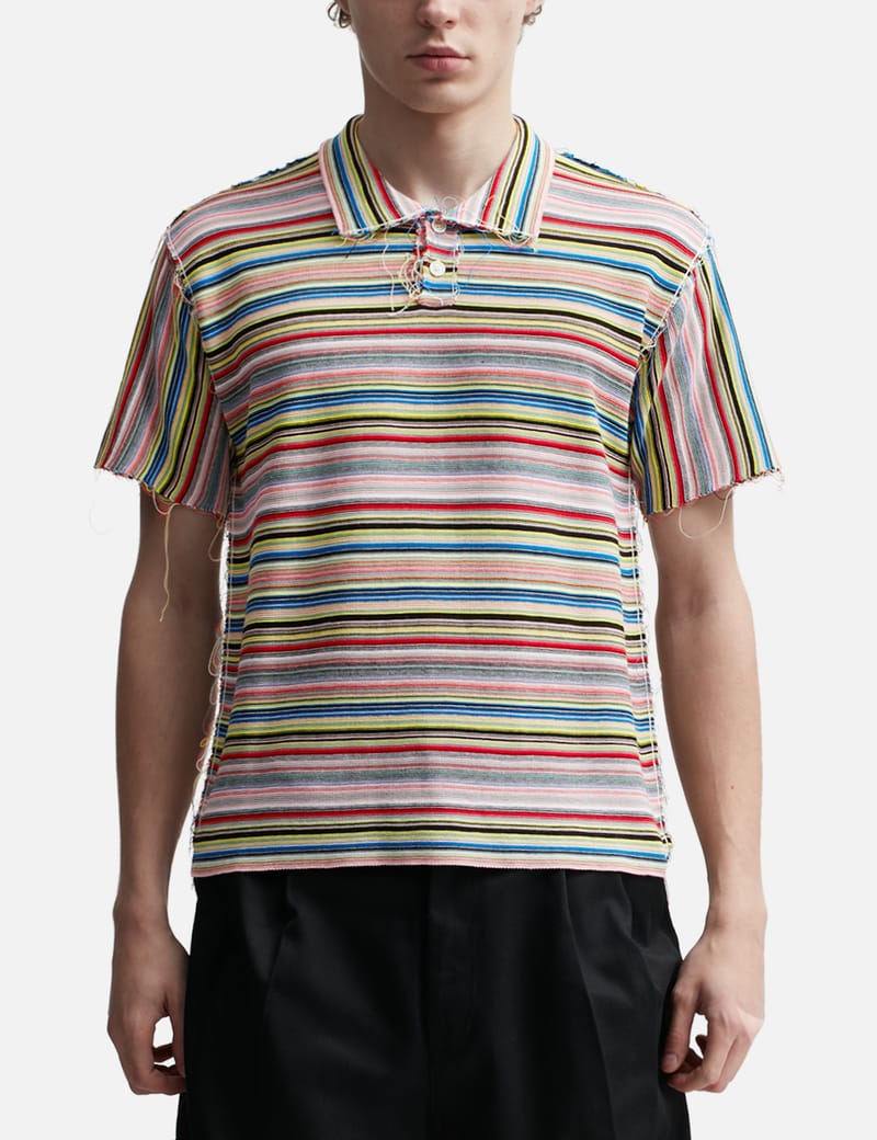 Maison Kitsuné - Poolside Stripes Polo | HBX - Globally Curated