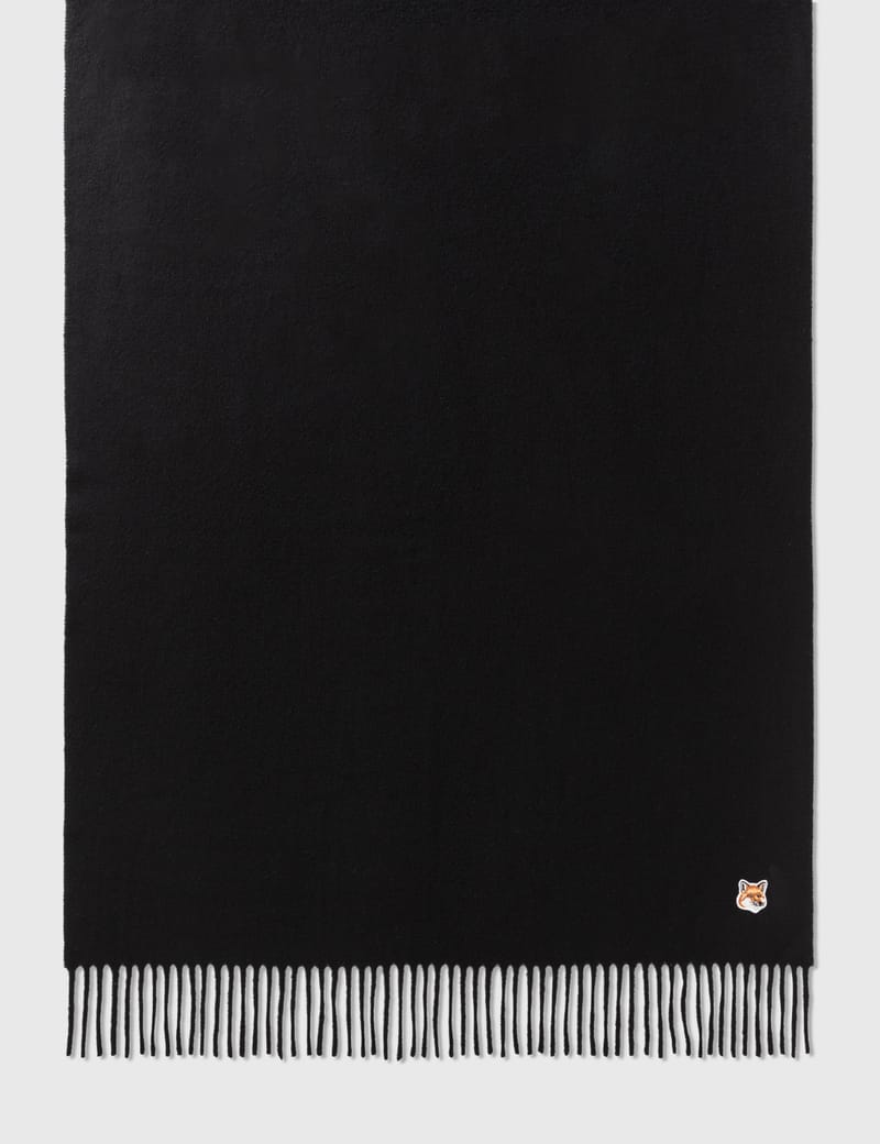 Maison Kitsuné - Fox Head Patch Wool Scarf | HBX