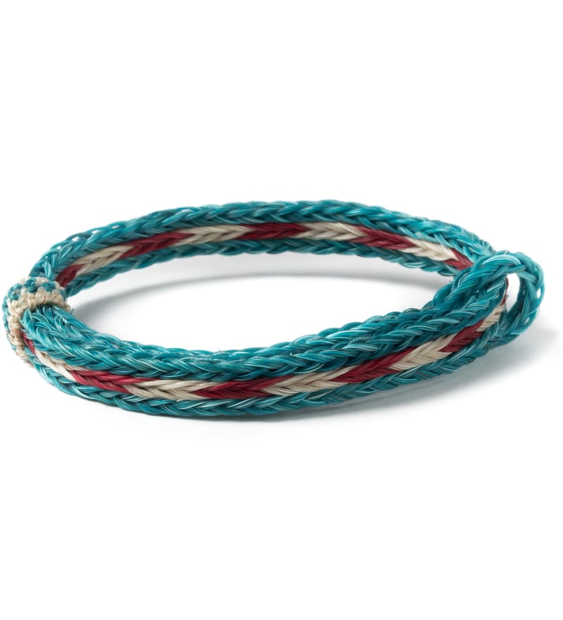 CHAMULA - Blue/Red/Ivory Braided Horsehair Bracelet | HBX