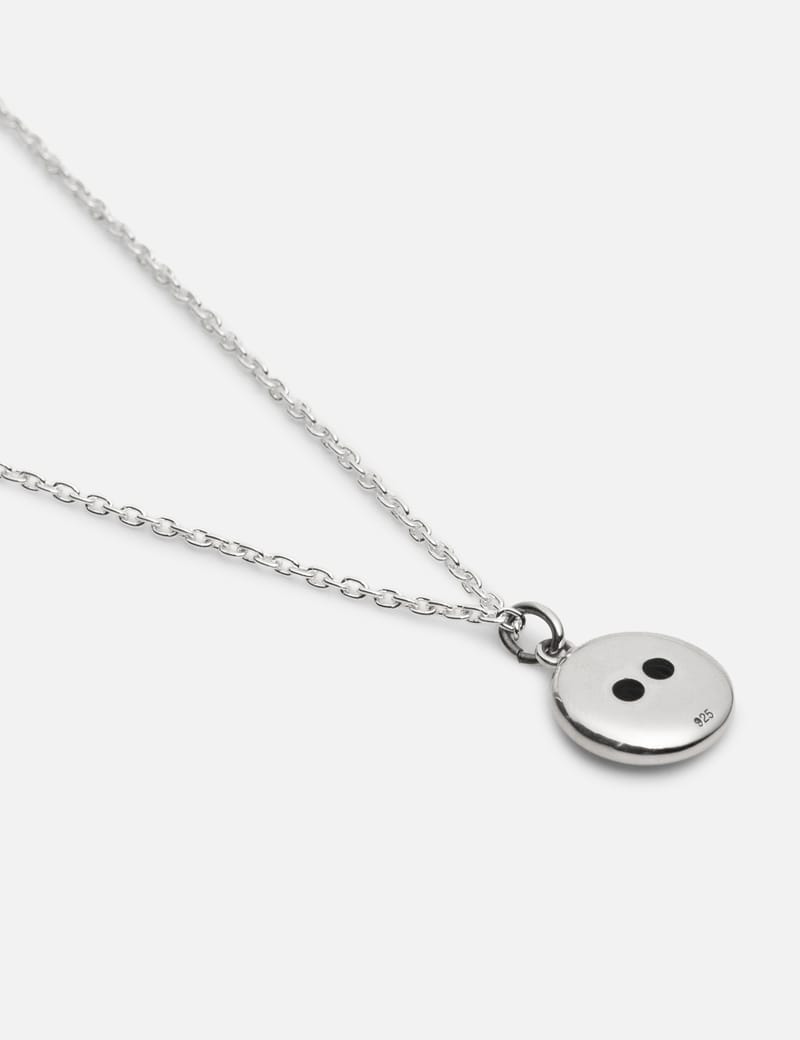 NEIGHBORHOOD Silver Button Necklace - Oxidized 925 sterling silver