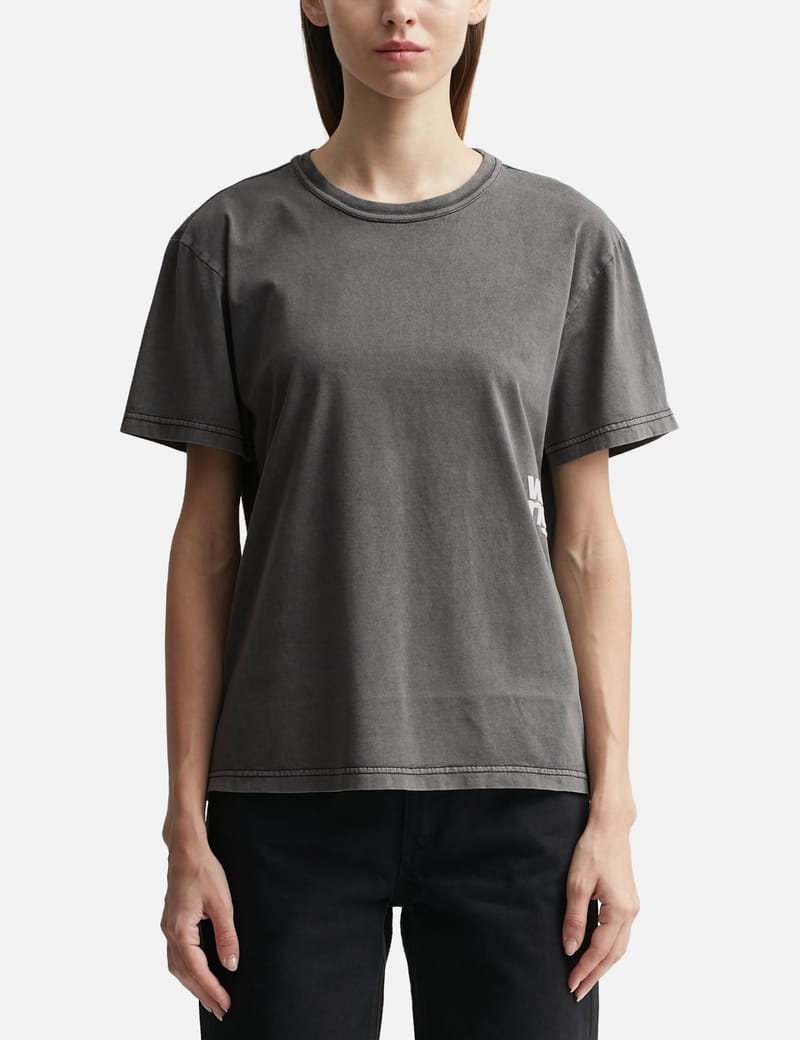 ALEXANDER WANG★エッセンシャル ロゴ Tシャツ Alexander Wang logo-embossed Cotton T-shirt | Grey | FARFETCH TR