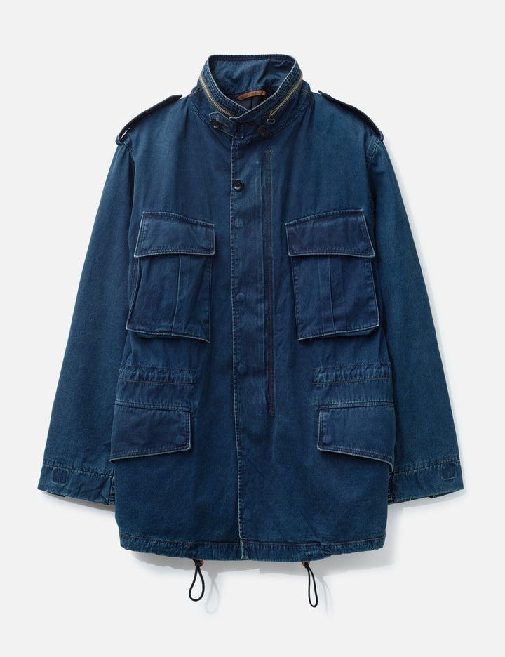 Kapital Indigo Military Jacket - Vintage indigo jacket, light shoulder ...