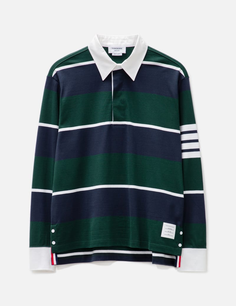 Thom Browne - RUGBY STRIPE FOOTBALL OVERSIZED POLO | HBX