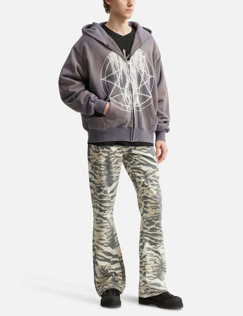 PLEASURES x Slipknot 限定コラボ NONAGRAM フーディ パーカー Buy Pleasures x Slipknot Nonagram Zip Hoodie in grijs