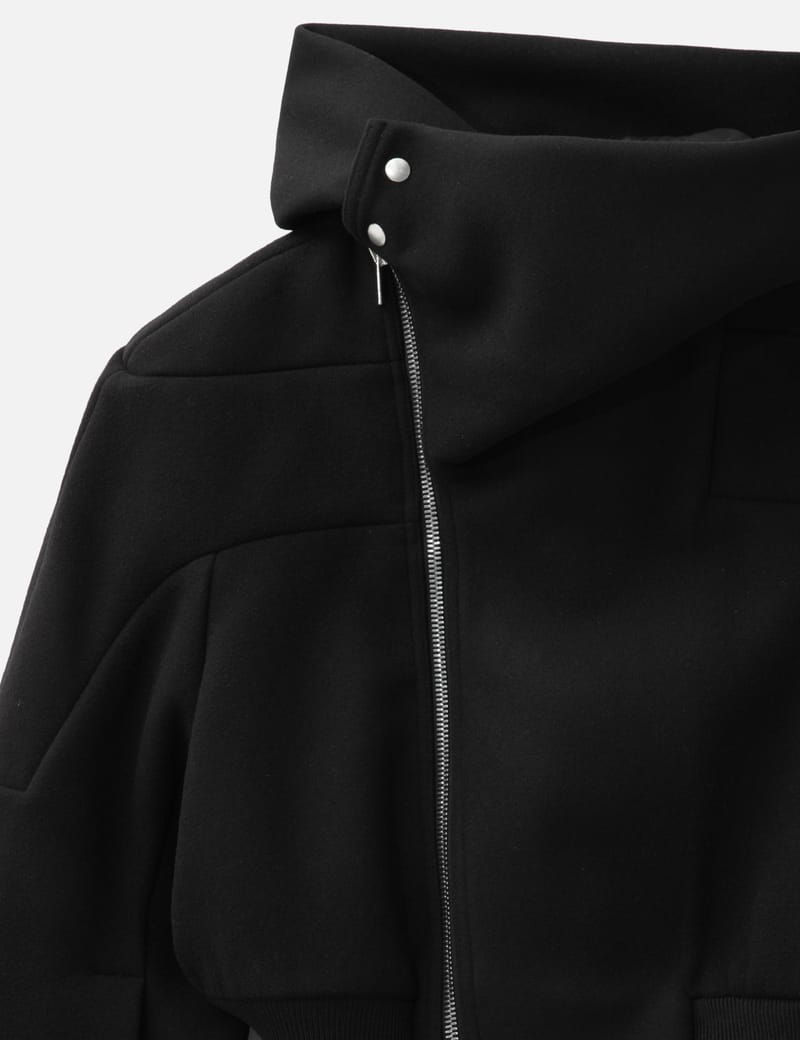 Rick Owens Cropped Hooded Flight jacket - Black virgin wool