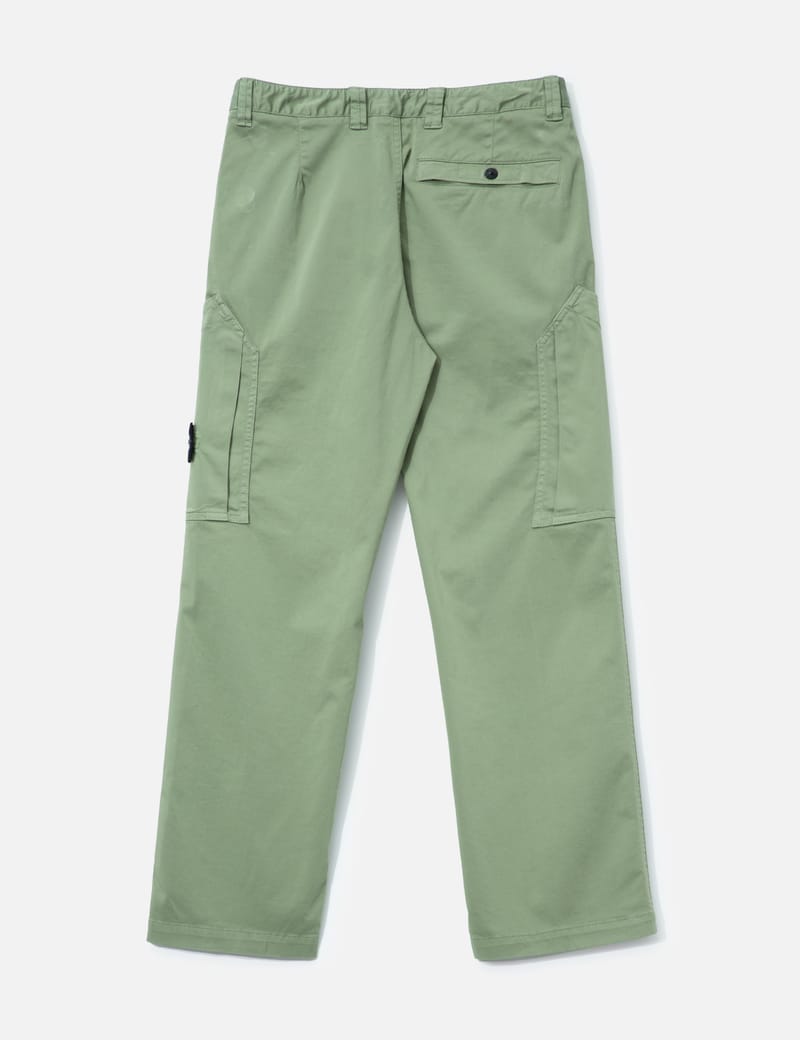 Stone Island Stretch Organic Cotton Satin - Sage regular-fit cargo