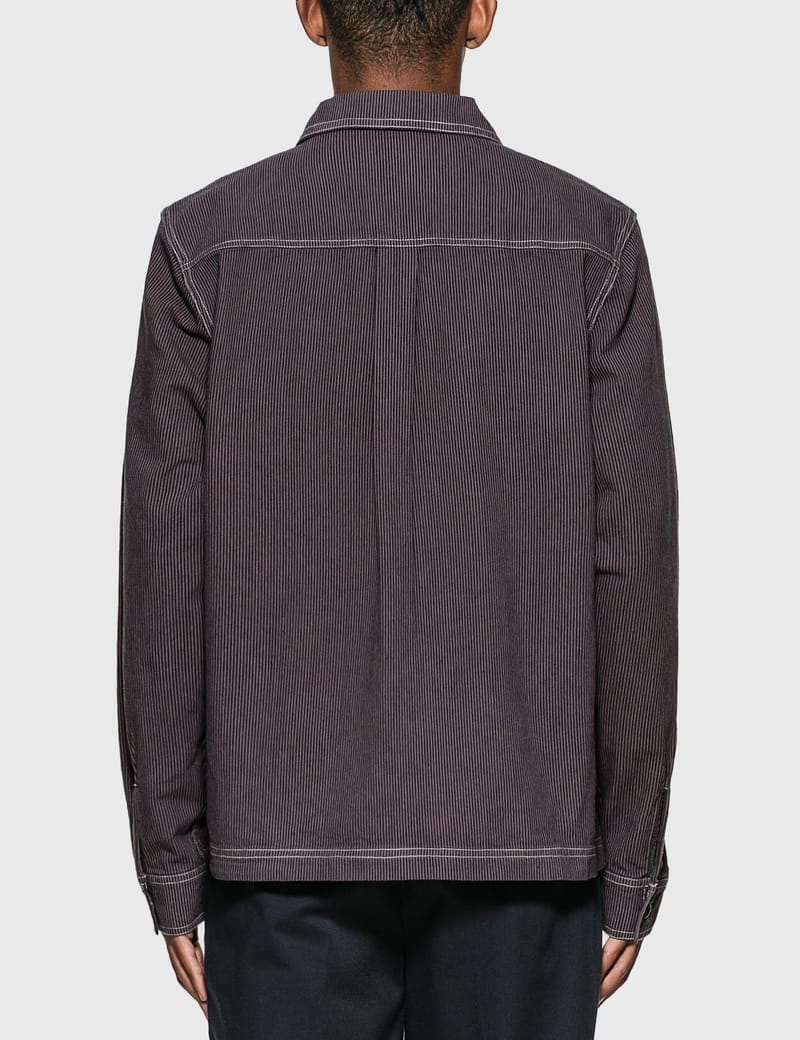 Stüssy - Overdyed Hickory Ls Zip Shirt | HBX