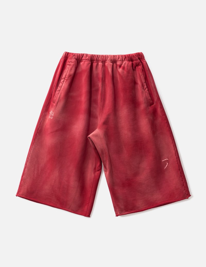 Red sweat best sale shorts mens