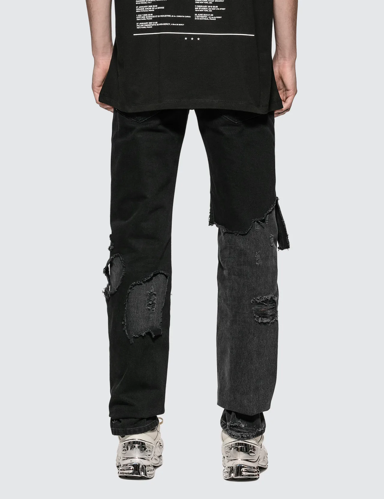 Raf Simons - Slim Fit Destroyed Jeans | HBX - Globally Curated