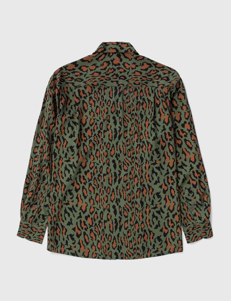 限定SALE】ワコマリア LEOPARD OPEN COLLAR SHIRT-