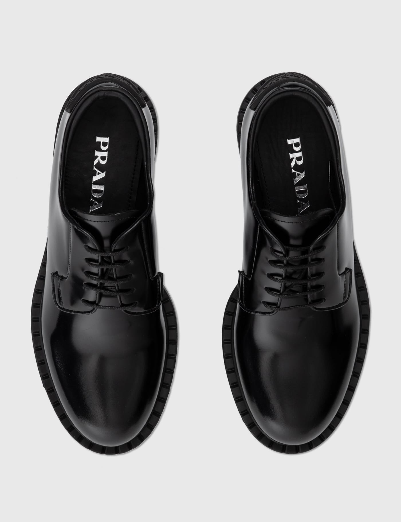 Prada - Brushed-Leather Derby Shoes | HBX - Globally Curated
