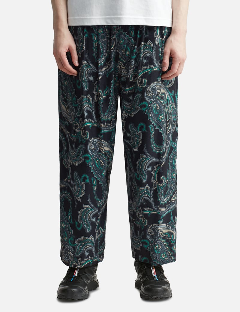 Paisley Baggy Slacks In Black