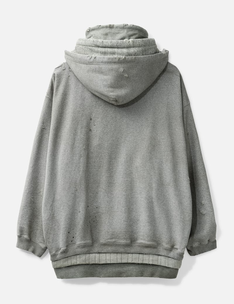 Maison Mihara Yasuhiro Triple Layered Zip-up Hoodie - Distressed