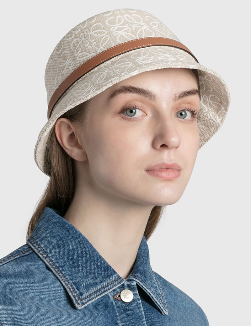 【美品】LOEWE アナグラムバケットハット LOEWE ロエベ アナグラム バケットハット（ジャガード&カーフ