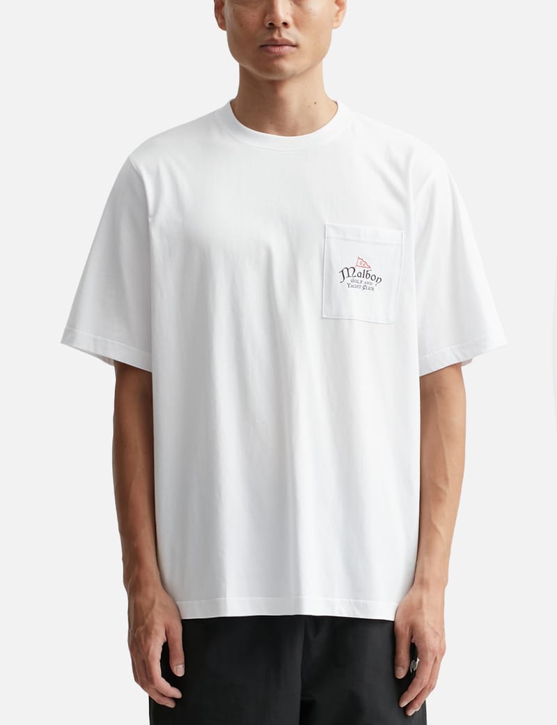 Tシャツ・カットソー Malbon Golf TRAVEL BLOCK PIQUE T-SHIRT WHITE MAN M4121PTS08W Malbon Golf - Yacht Club Pocket T-shirt | HBX - Globally